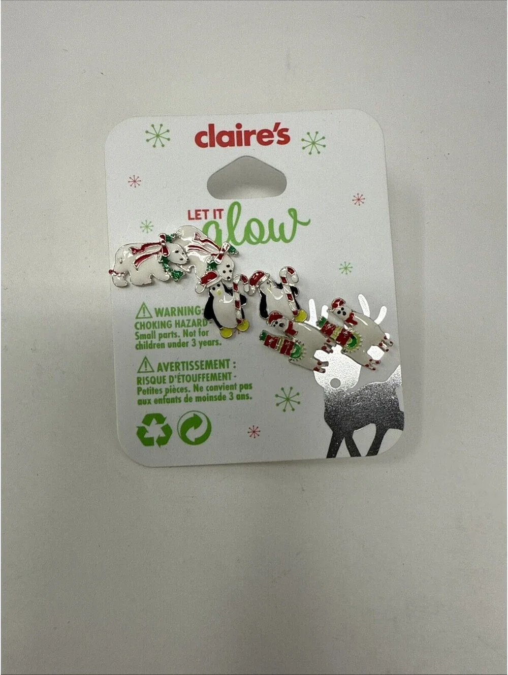 Christmas Let It Glow Earrings Polar Beat, Penguin, And Llama